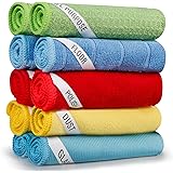 MEXERRIS Microfiber Cleaning Cloth Multifunctional All Purpose Labeled Rags for Glass Floor Polish Dust, Reusable Lint Free S