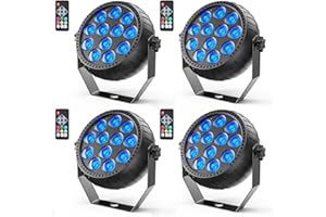 SPARKLINGTRACK Rechargeable Stage Lights, 2200mAh Battery Powered LED Par Lights with Remote & Sound Activated, 12 RGB Portable Uplights for Events Wedding Party Club Concert Indoor 4Packs