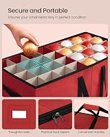 SONGMICS Christmas Decoration Storage Box 128 Slots 7.6 cm Red RFB039R01 view 6