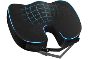 Dreamer Car Comfort Enhanced Seat Cushion - Breathable Mesh & Memory Foam Seat Cushion for Tailbone Pain Relief - Non-Slip Bottom,Car, Wheelchair, Office Chair Cushions (Mesh Cover,Black)