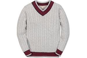 Hope & Henry Men's Long Sleeve Herringbone Cable Pullover Sweater