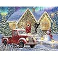 Springbok Christmas Night Lane 500 Piece Jigsaw Puzzle- Perfect for Holiday Family Game Nights- Multicolor Winter Scene with Snowman and Classic Red Truck