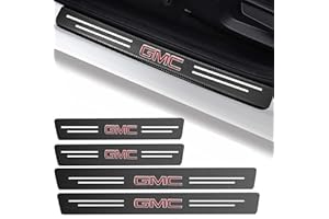 MIGUOER Car Door Sill Protector for GMC Car Door sill Guards Carbon Fiber Car Door Sill Edge Protector Stickers(Black)