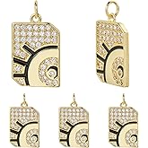 COGCHARGER 5 Pcs Charms for Jewelry Making Gold Charms Evil Eye Charms Bulk Charms for DIY Necklace Bracelet Earrings Jewelry Making and Handmade