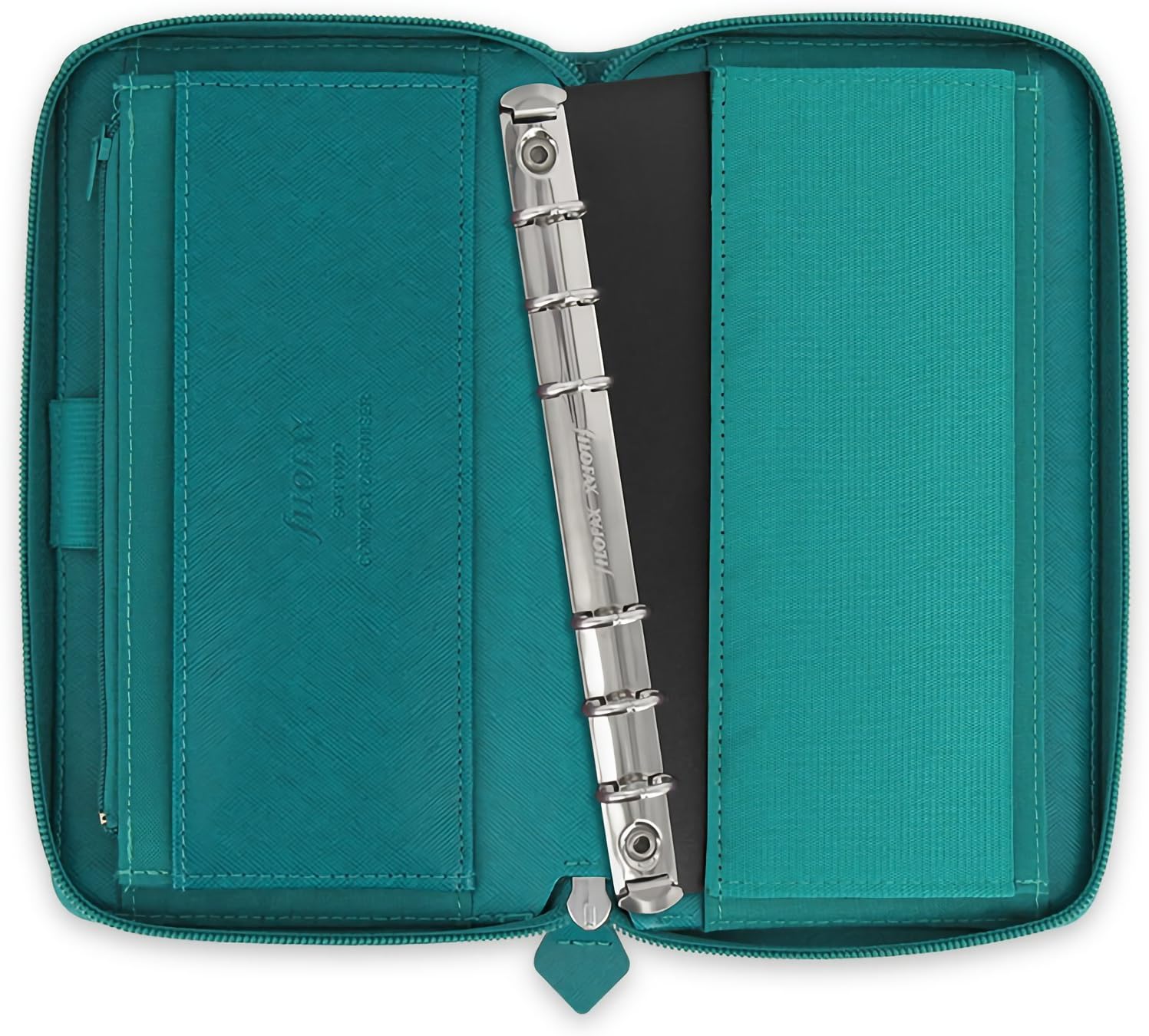 Filofax Personal Compact Zip Saffiano Zip Aquamarine Organiser, Blue - Image 4
