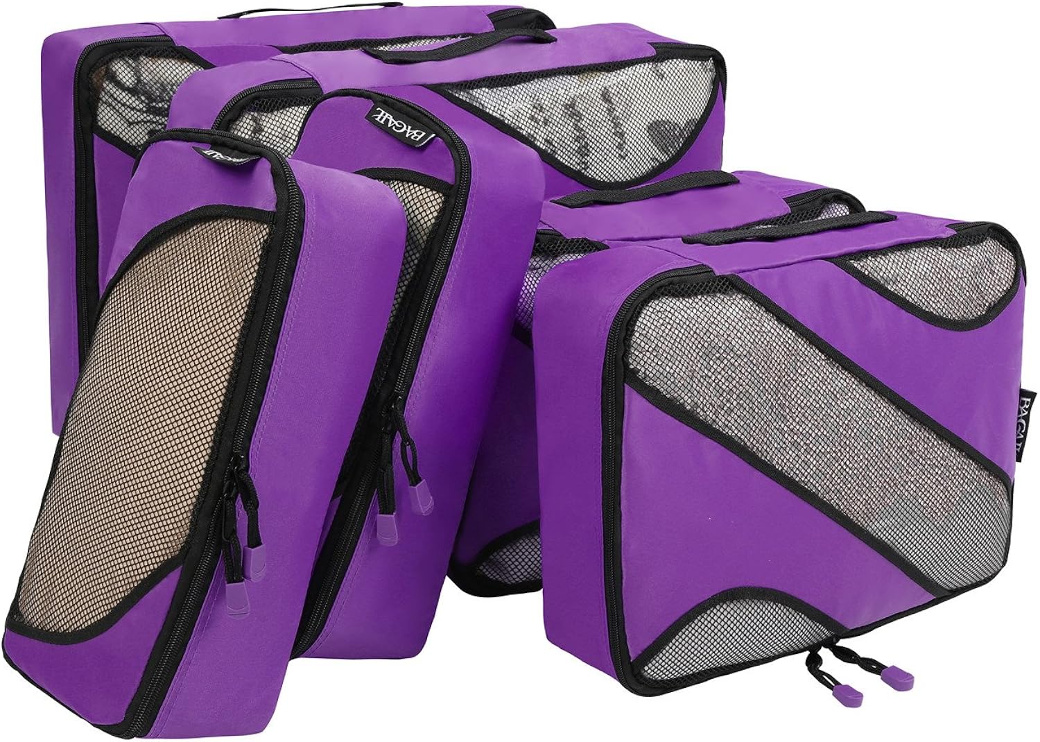  | Bagail 6 Set Packing Cubes, 3 Various Sizes Travel Luggage Packing Organizers(Purple) | Packing Organizers