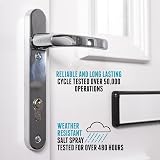 UPVC Door Handles Set Polished Chrome 92mm PZ 122mm Screw to Screw 212x34mm view 6