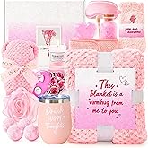 Belloxis Valentines Day Gifts for Her 15Pcs Spa Gifts for Women Self Friend Care Gift Baskets Get Well Soon Presents Pink Rose Care Relaxing Package Basket Set Valentine for Mom Sister Wife Grandma