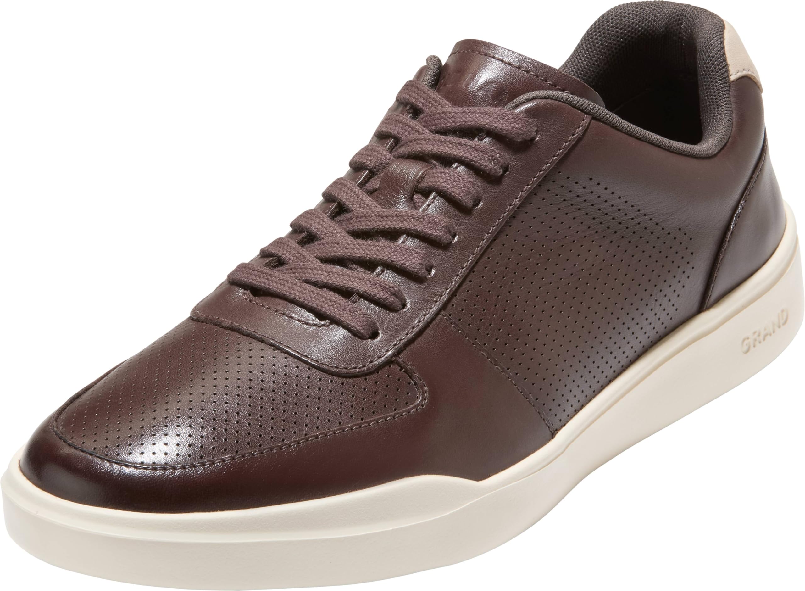 Cole Haan Men’s Shoes – Grand Crosscourt Perforated Court Sneaker, Madeira/Angora, 8.5-M US