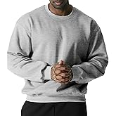 GIVON Men’s Crewneck Sweatshirt – Lightweight Fleece Loose Pullover Drop Shoulder Soft Cotton Blend