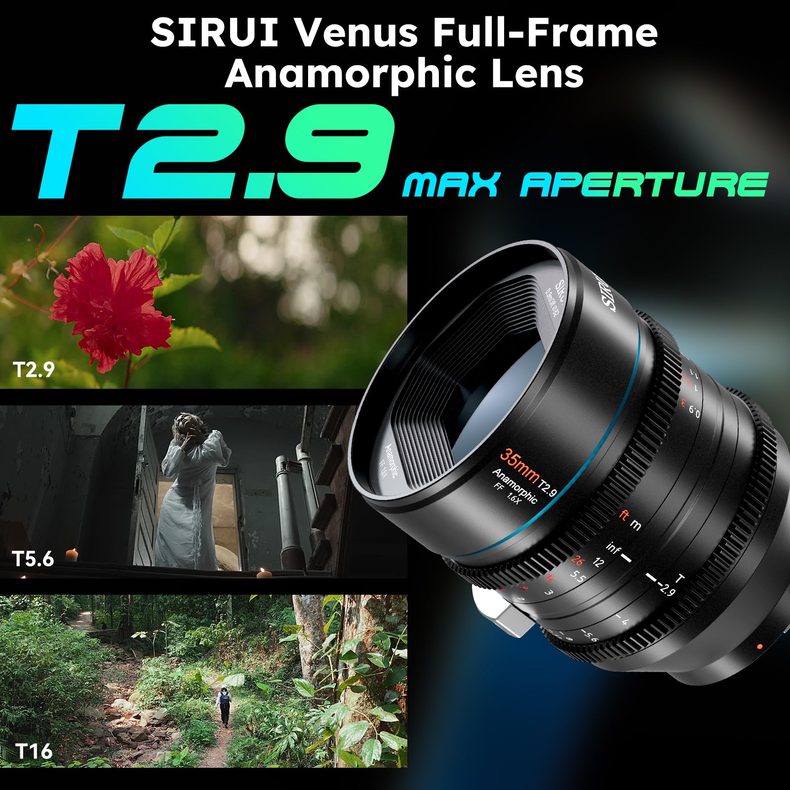 Sirui 35mm T2.9 1.6X Full-Frame Anamorphic Lens Cinema Lens (E Mount)