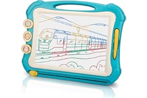 LZZAPJ Magnetic Drawing Board, Large Color Etch A Magnet Sketch Doodle for Toddlers, Learning Painting Writing Pad, Best Birthday Easter Gifts Toy for Kids Boys or Girls 3 4 5 6 7 Years Old (Blue)