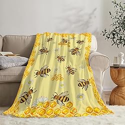 Bee Blanket Cozy Fluffy Honey Bee Fleece Throw