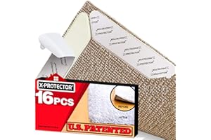 X-Protector 16 PCS Rug Grippers - Anti-Curling Rug Gripper - Keeps Your Rug in Place & Makes Corners Flat. Premium Carpet Gri