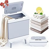 Labiim [Truly Upgrade Foldable] Luxury Towel Warmer, 35L Extra Large Towel Warmer Bucket Fits 4 Oversized 40"x70"Towels, Fast Heat Portable Blanket Heater for Bathroom Spa PJs &More, Pear White