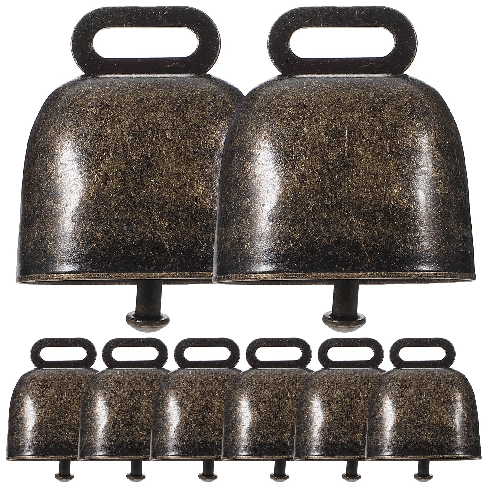 MAGICLULU 12pcs Cattle Farm Animal Copper Cow Horse Sheep Grazing Metal Copper Bells Small Brass Bells Cattle Goat Farm Loud Bronze Bell