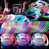 OLUPP 120 Pack LED Light Up Bracelets, Glow in the Dark Party Supplies, 6 Color Glow Bracelets, Rave Party Favors for Kids/Adults Birthday, Concert,Goodie Bag Fillers, New Year