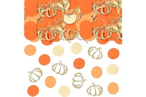 KALOR 200 Pcs Thanks Giving Table Decoration Fall Pumpkin Table Confetti for Autumn Fall Baby Shower Thanksgiving Party Decorations