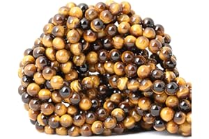 CHEAVIAN 60PCS 6mm Natural Yellow Tiger Eye Stone Gemstone Round Loose Beads for Jewelry Making DIY Findings 1 Strand 15"