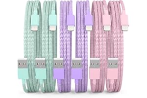 ZHULIANG iPhone Charger 6Pack (3/3/6/6/6/10 FT) Apple MFi Certified Fast Charging Lightning Cable High Speed Transfer iPhone Charger Cord Compatible iPhone 14/13/12/11 Pro Max/XR/XS/X/8/7/6Plus iPad