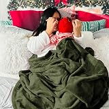 Bedsure Fleece Blanket 220x240 Olive Green 100% Microfiber Soft Throw view 5