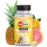SaltStick High Sodium FastChews + Caffeine - Tropical Twist, 60 Tablets | Chewable electrolyte tablets that start working in 45 seconds. No mixing or waiting&mdash;just chew for hydration on the go.