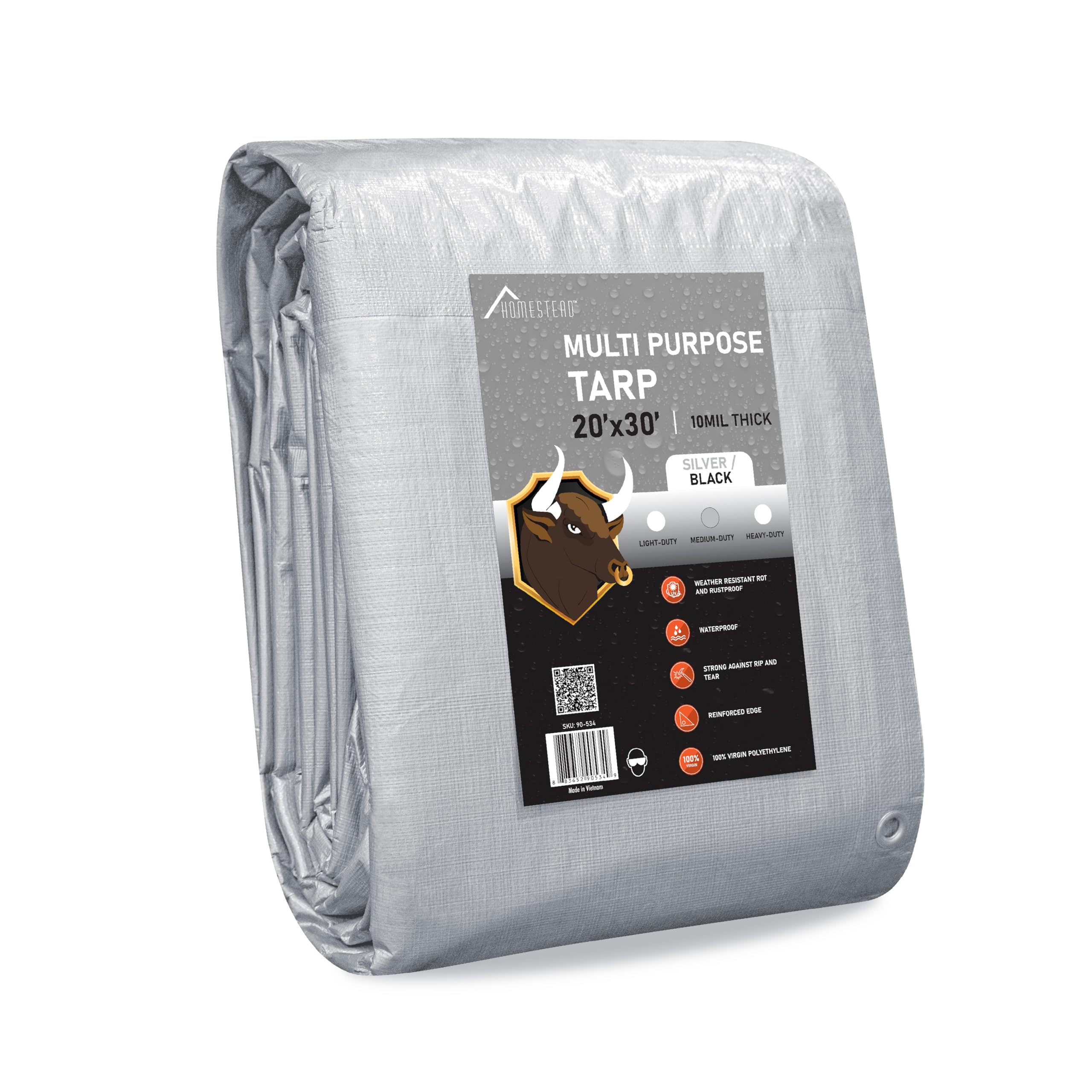 HOMESTEAD Waterproff Tarp 20' x 30', Medium Duty 10
