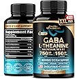GABA L-Theanine 900 mg - Made in USA - Magnesium | Vitamin B6 - Calm, Sleep, Relaxation & Mood Support - 750 mg Gamma AminoButyric Acid, 150 mg L-Theanine - Non-Habit Forming, Vegan - 240 Capsules