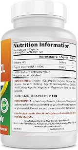 Best Naturals Betaine HCl 648 mg with Pepsin 120 Capsules view 2