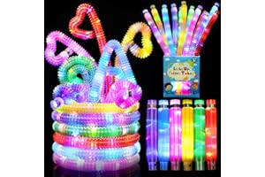 VHEEX 12 Pack Glow Sticks Party Favors for Kids 8-12 4-8, Goodie Bags Stuffers for Kids, Light Up Pop Tubes Glow Party Supplies Bracelets Necklaces, Birthday New Year Valentines Day Decorations Gifts 2025