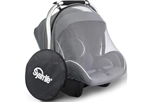 Sysmie Mosquito Net for Baby Car Seats – Infant Car Seat Insect Mesh Net with Zipper - Universal Fit, Premium Quality: Machine Washable - Gray