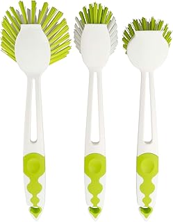 Premium 3er Spülbürstenset in mehreren Ausführungen und Farben | Topfbürste | Spülbürste | Gläserbürste | Mixtopfbürste für alle gängigen Thermokocher | - Made in Germany - (Limegreen)
