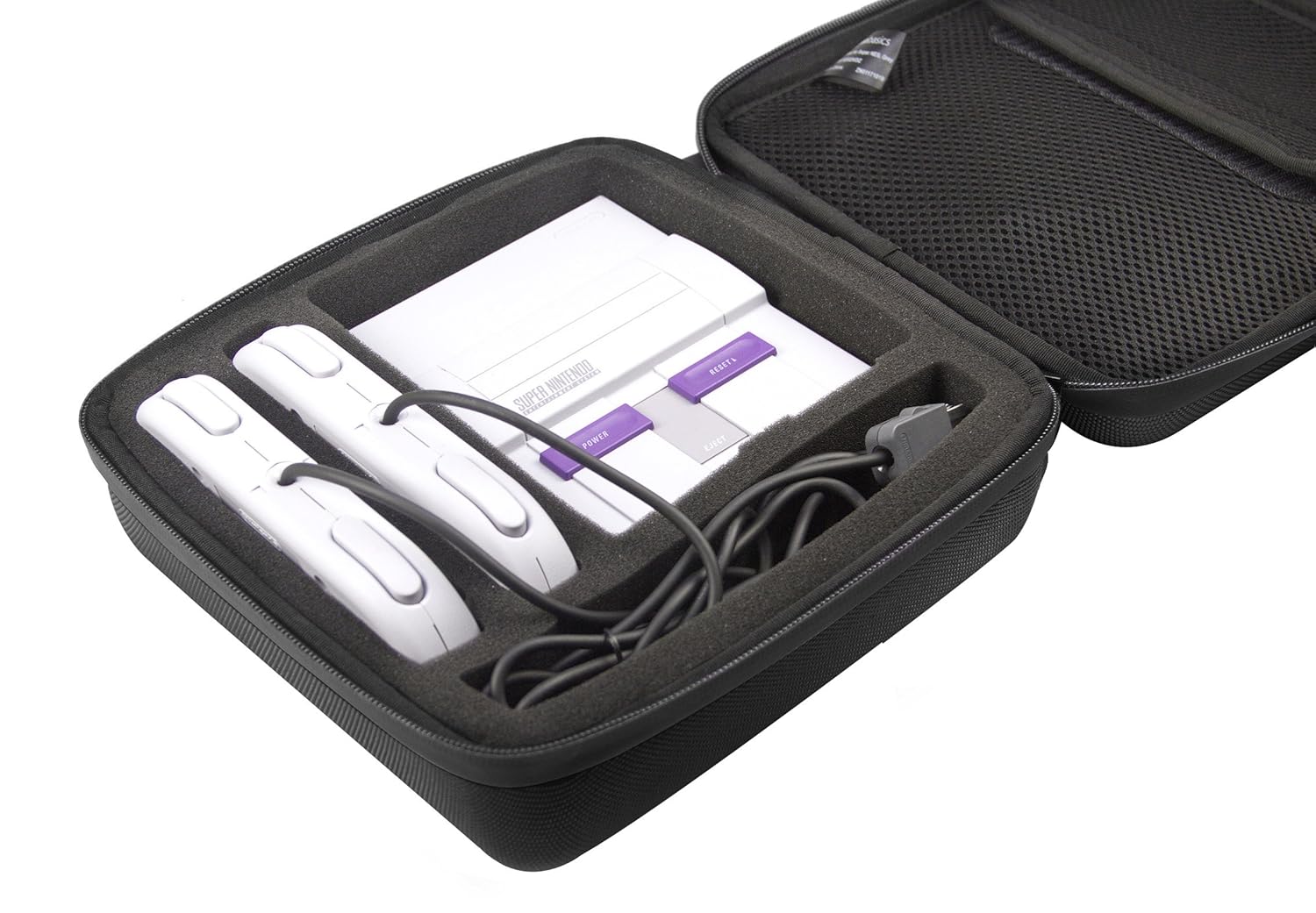 Basics Carrying Case for Super NES Classic and Accessories - 8.5 x 3.5 x 8.5 Inches, Black: Video Games