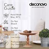 Deconovo Rectangular Tablecloth 51x110in Wipeable Taupe Faux Linen view 6
