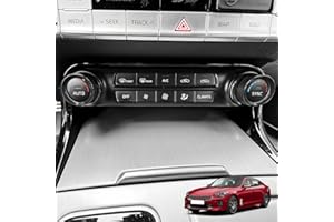 YOUTOOCAR 2PCS Aluminum Air Conditioning Knob Covers Compatible with Kia Stinger 2018-2023 Accessories (Black)