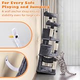 Yaheetech 158cm Multi-Level Cat Tree Tower with Condos Perches Hammock Dark Grey view 5