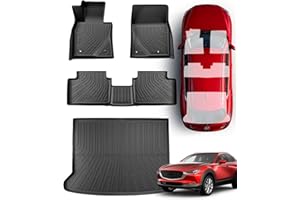 for Mazda CX-30 Floor Mats 2020 2021 2022 2023 2024 2025 2026, for CX30 All Weather Floor Mats Trunk Mat Cargo Liner-Compatib