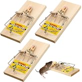 Mysora 3 Pack Large Wood Rat Traps, Heavy-Duty Snap Traps, Indoor Outdoor | Reusable Rat Snap Traps, Fast-Action Metal Pedal, Sturdy Wood Base, Large Rats, Mice and Rodents, Indoor Outdoor Home Use