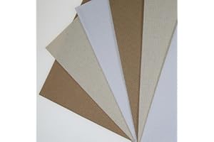 KCS 6 pc of 12" x 18"(30cmx45cm) 14CT Counted Cotton Aida Cloth Cross Stitch Fabric (White+Oatmeal+Khaki)