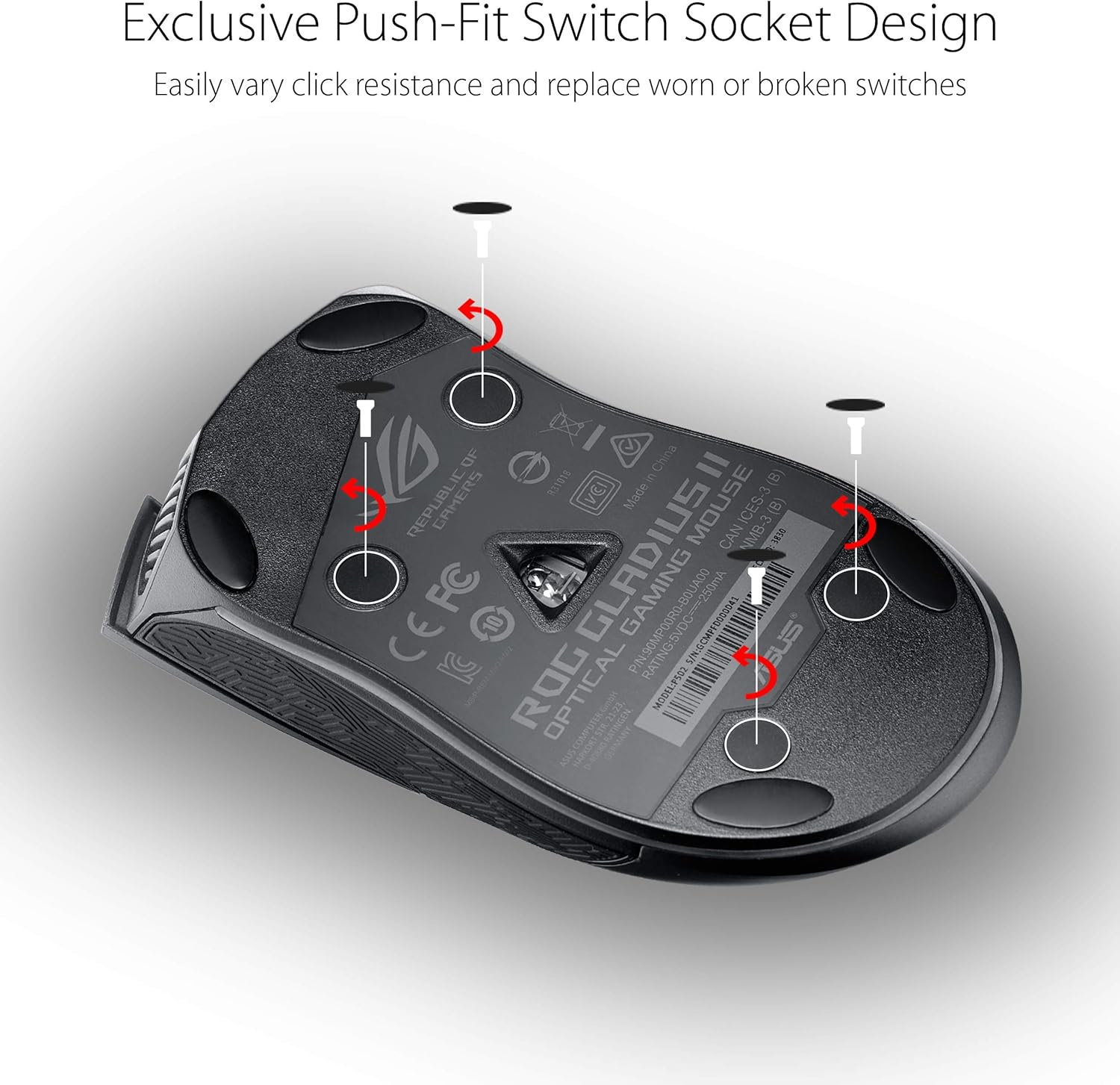 ASUS Optical Gaming Mouse - ROG Gladius II Core | Ergonomic Right-Hand Grip | Lightweight PC Gaming Mouse | 6200 DPI Optical Sensor | Omron Switches | 6 Buttons | Aura Sync RGB Lighting: Computers & Accessories
