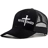Christian US Flag Hat for Men Women, Faith Over Fear Cross Hat, Jesus USA Flag Leather Patch Adjustable Baseball Cap