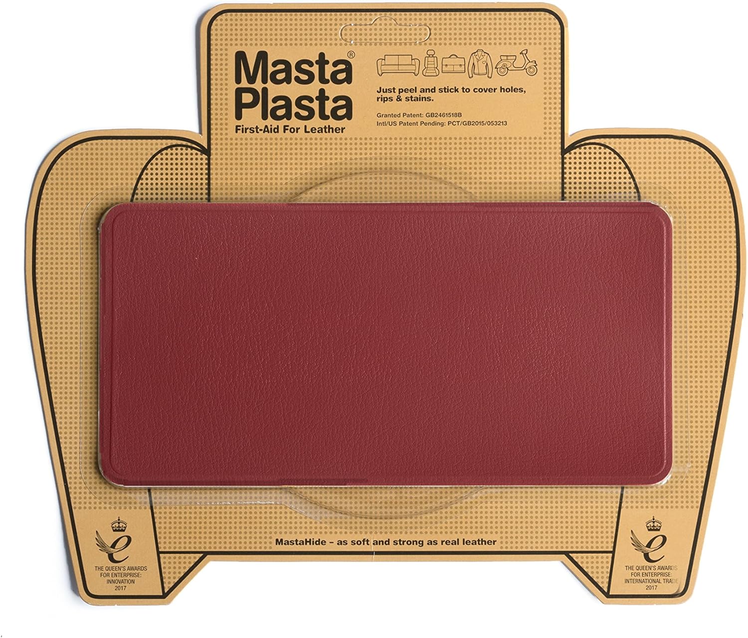 MastaPlasta Red SelfAdhesive LEATHER REPAIR Patches. Choose size