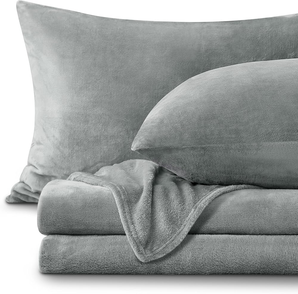 BEDELITE Fleece Sheets Bed Set, Super Soft and Warm Fuzzy Plush Set 4 Piece for Winter Gift &amp; Decor, Includes 1 Deep Pocket F