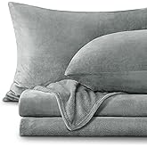 BEDELITE Fleece Sheets Queen Size Bed Set, Super Soft and Warm Fuzzy Plush Queen Sheet Set 4 Piece for Winter Gift & Decor , Includes 1 Deep Pocket Fitted Sheet, 1 Flat Sheet and 2 Pillowcases (Grey)