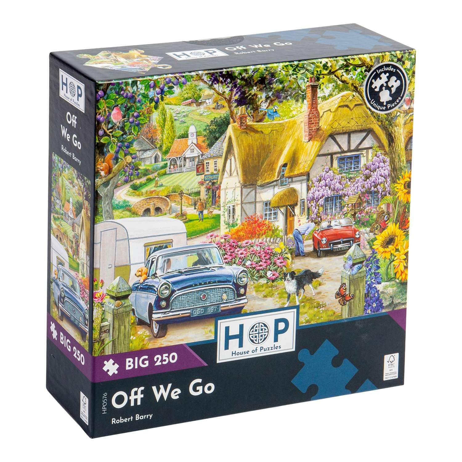 The House of Puzzles - Off We Go Jigsaw - Big 250 Piece Jigsaws For Adults & Kids, Extra Large Pieces, Artist Illustrated, Scenic Landscape, Deluxe Puzzle Gifts