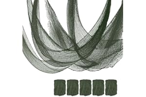 Qtisky Set of 5 Halloween Creepy Cloth Decoration, Scary Halloween Gauze Cloth(72 x 30 in), Spooky Cloth Tapestry for Halloween Party Supplies Decorations Outdoor Yard Home Wall Decor (Green)