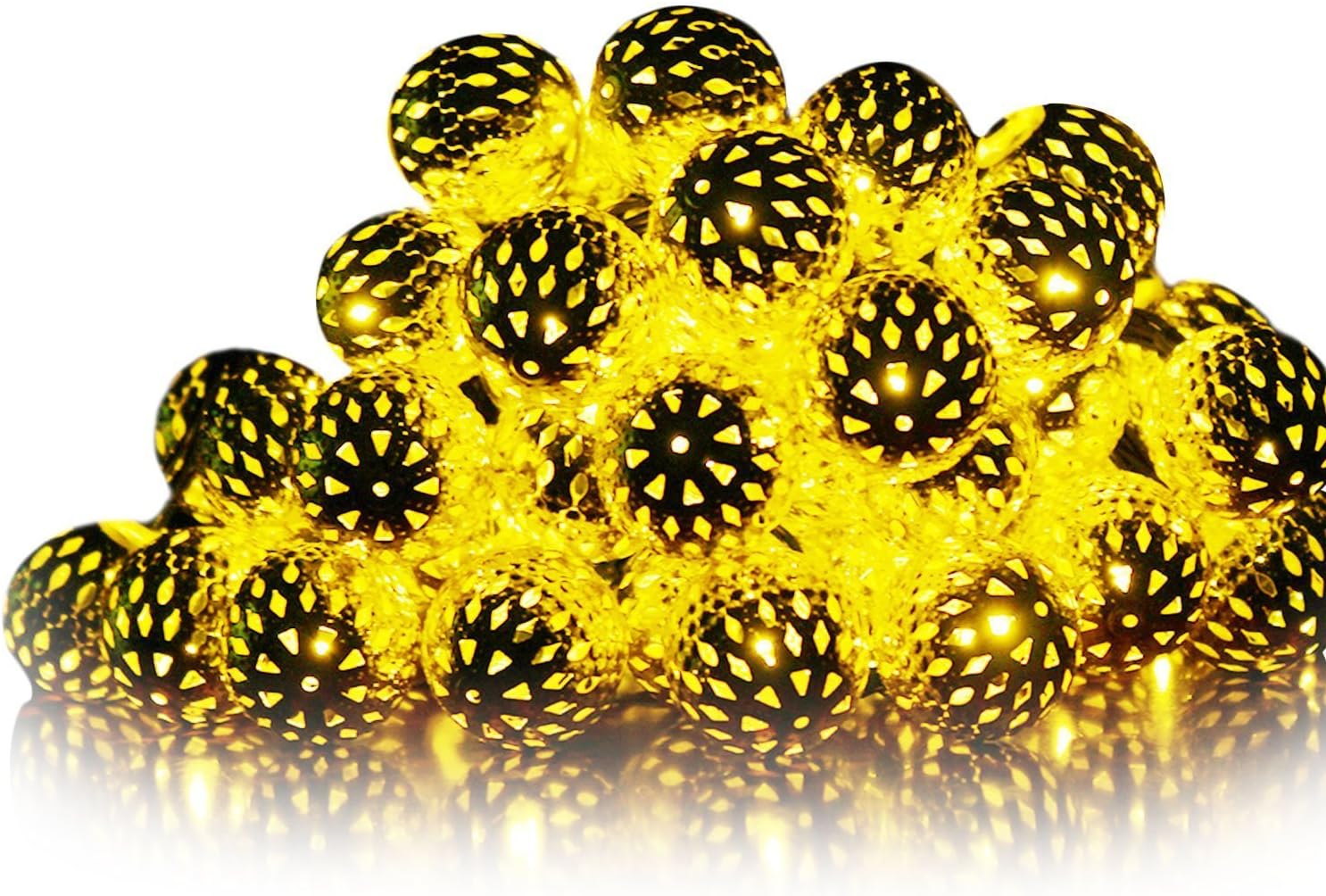 String Lights,10 LEDs Solar Powered Starry Light Fairy Light lighting for Outdoor Patio Lawn Landscape Fairy Garden Home Wedding Holiday (Warm White)