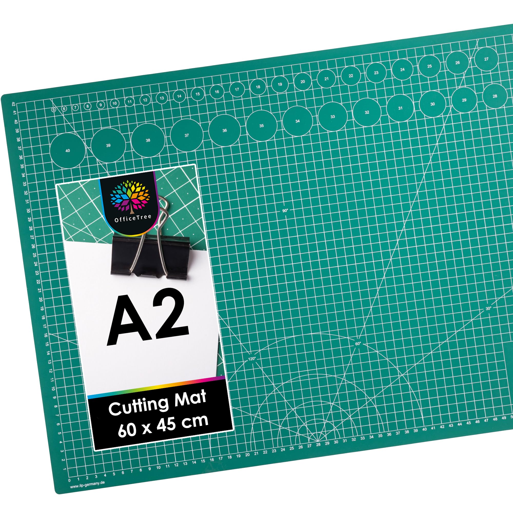 OfficeTree A2 Craft Cutting Mat Self Healing - Self Healing Cutting Mat A2 60 x 45 cm - Double Sided Grid - PVC 3 Layers Quilting for Sewing, Crafting, Modelling, Scrapbooking