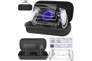 VANPARK Accessories Bundle for Playstation Portal, EVA Carrying Case for PS5 Portal, Hard PC Clear Skin Case, 2 stickers, 2 Screen Protector for Ps Portal Accessories