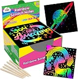 ZMLM Scratch Art Notes 165 Pieces Rainbow Scratch Paper 3.5x3.5 in view 1